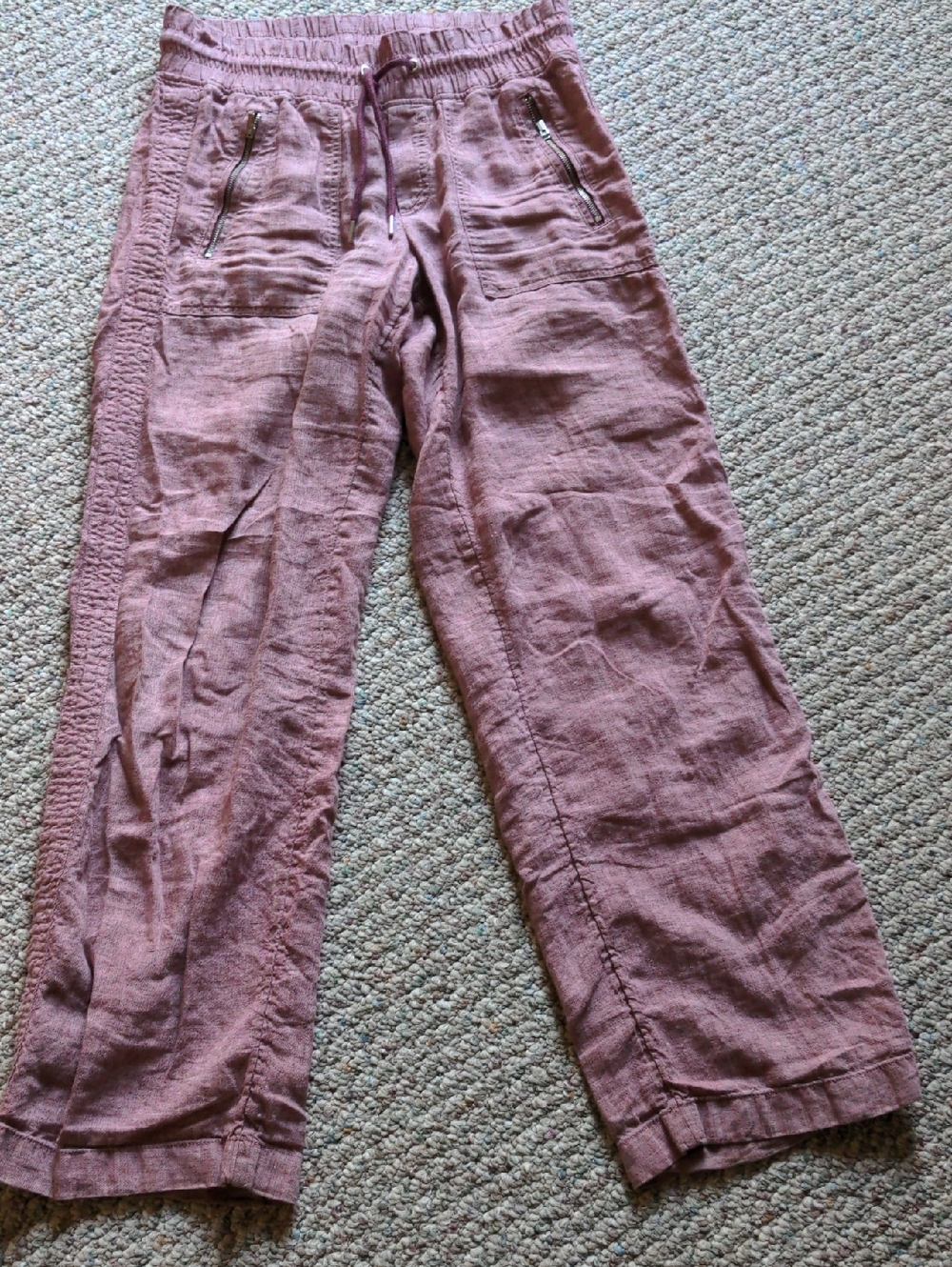 Athleta Rose-Mauve Drawstring Wide-Leg Pants